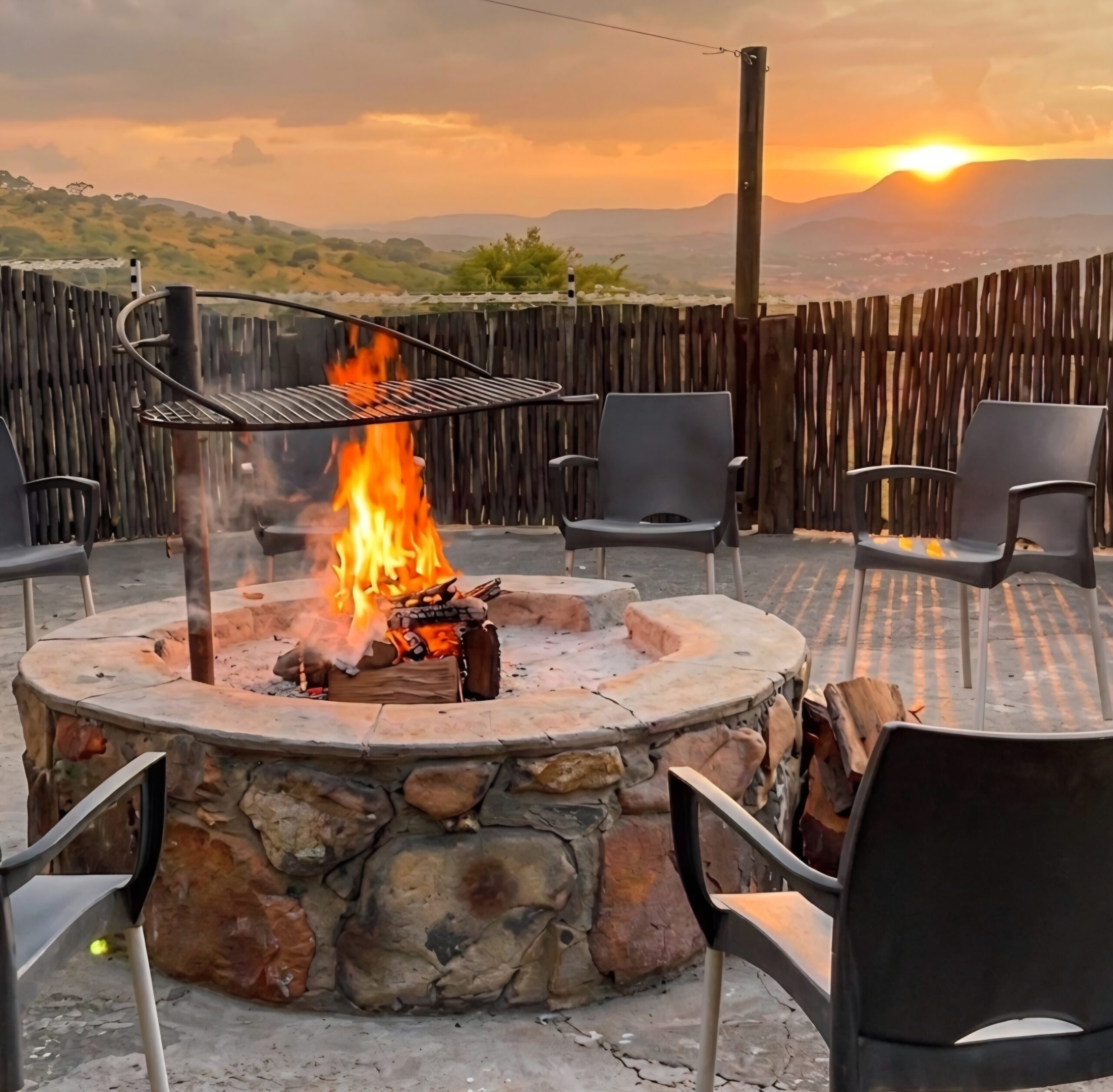 Sunset boma fire